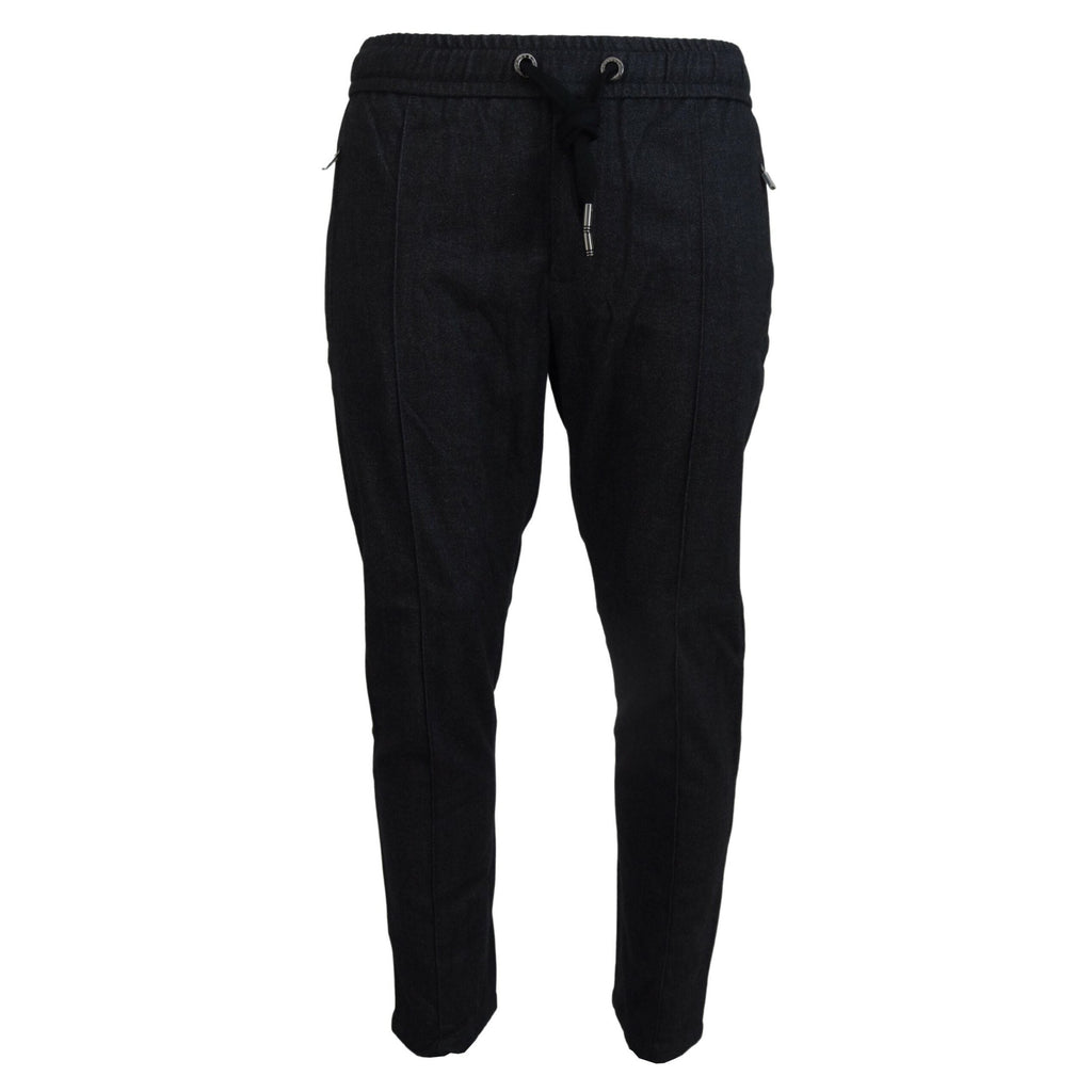 Dolce & Gabbana Grey Cotton Tapered Cotton Pants