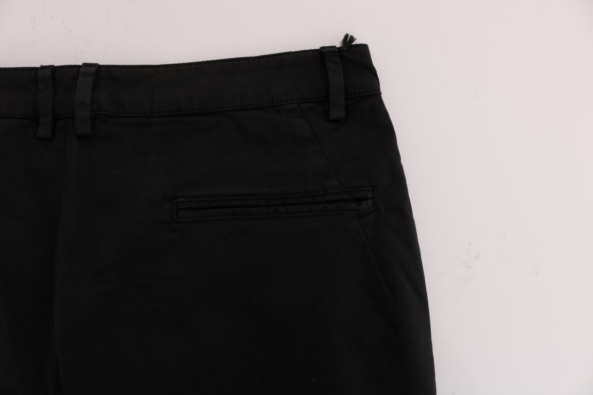 Costume National Black Slim Fit Cotton Stretch Pants Costume National