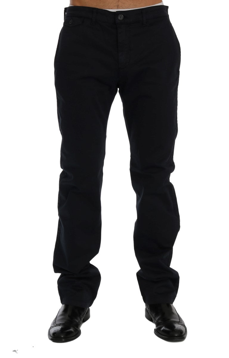 GF Ferre Blue Cotton Stretch Chinos Pants GF Ferre