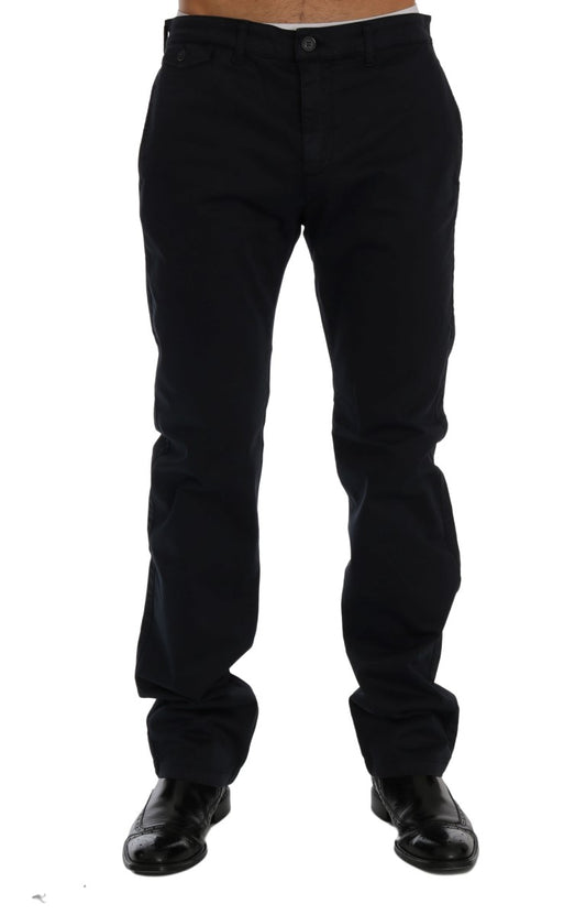 GF Ferre Blue Cotton Stretch Chinos Pants GF Ferre