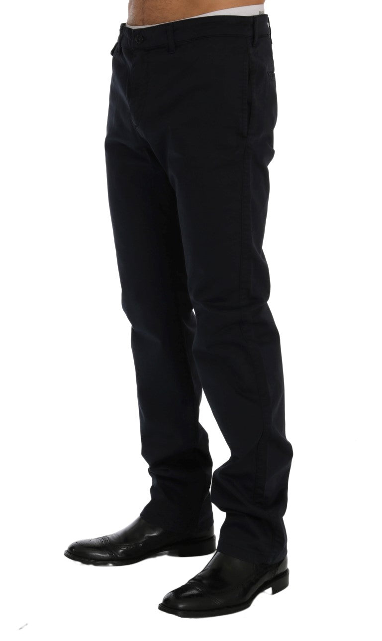 GF Ferre Blue Cotton Stretch Chinos Pants GF Ferre