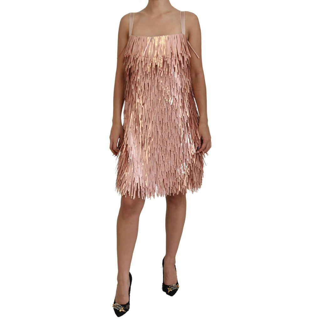 Dolce & Gabbana Pink Tinsel Sleeveless Shift A-line Dress