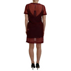 Dolce & Gabbana Maroon Nylon Two Layer Shift Mini Dress