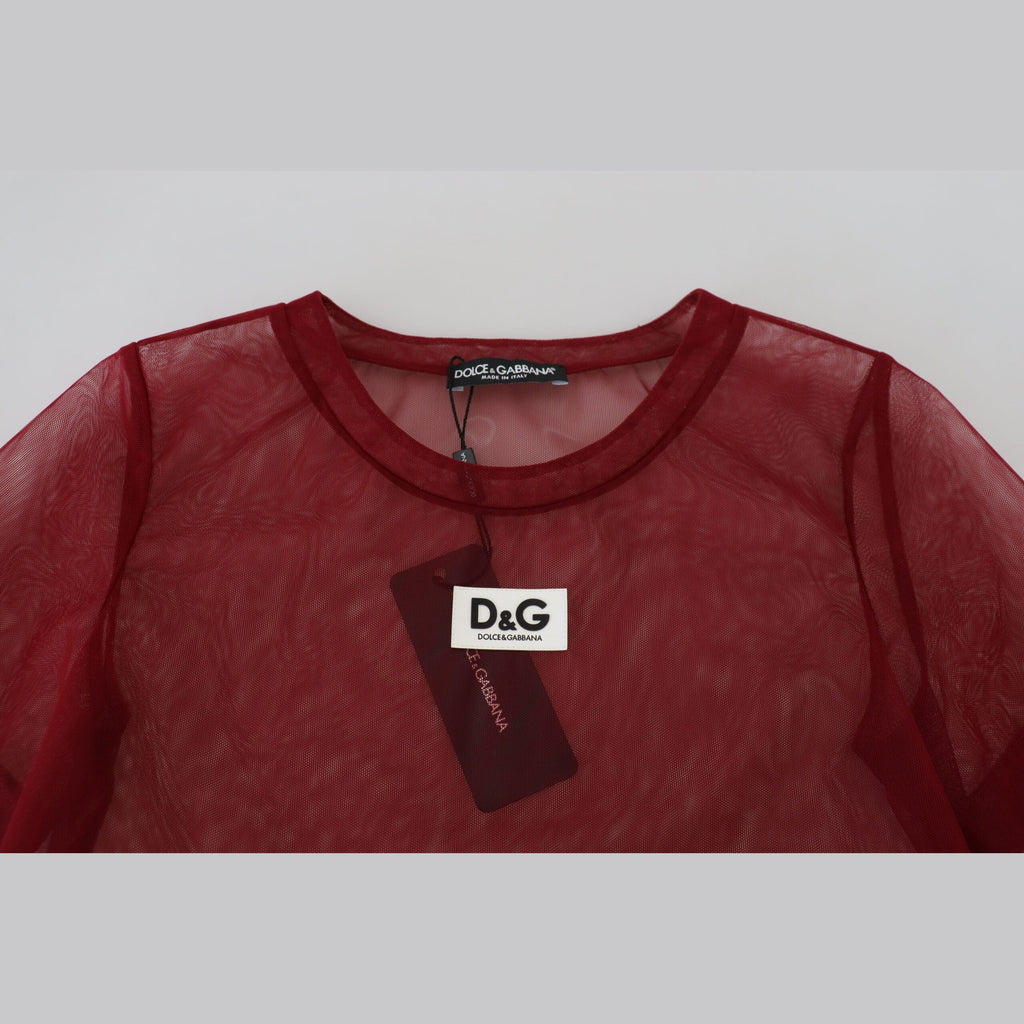 Dolce & Gabbana Maroon Nylon Two Layer Shift Mini Dress