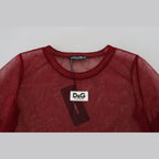 Dolce & Gabbana Maroon Nylon Two Layer Shift Mini Dress