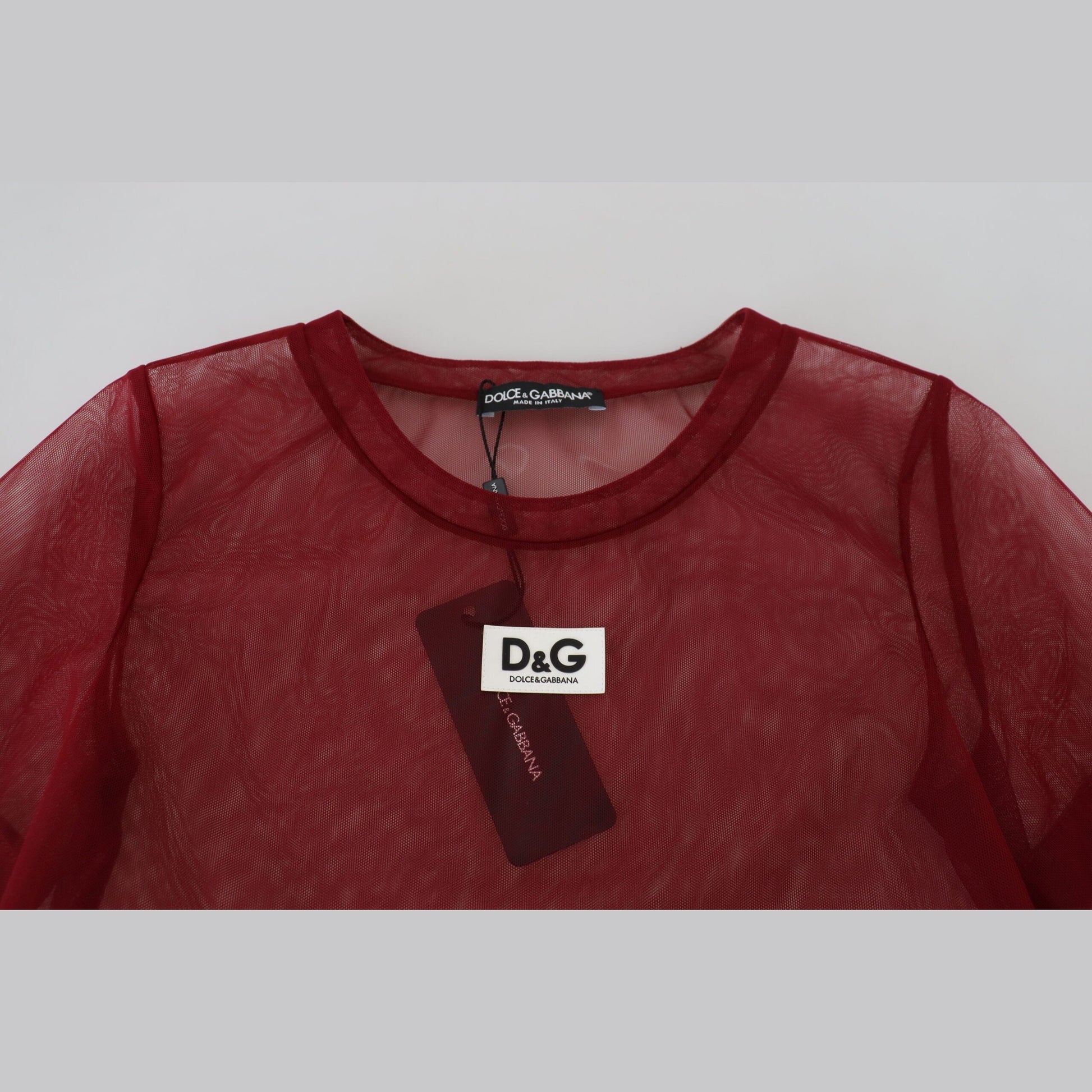 Dolce & Gabbana Maroon Nylon Two Layer Shift Mini Dress
