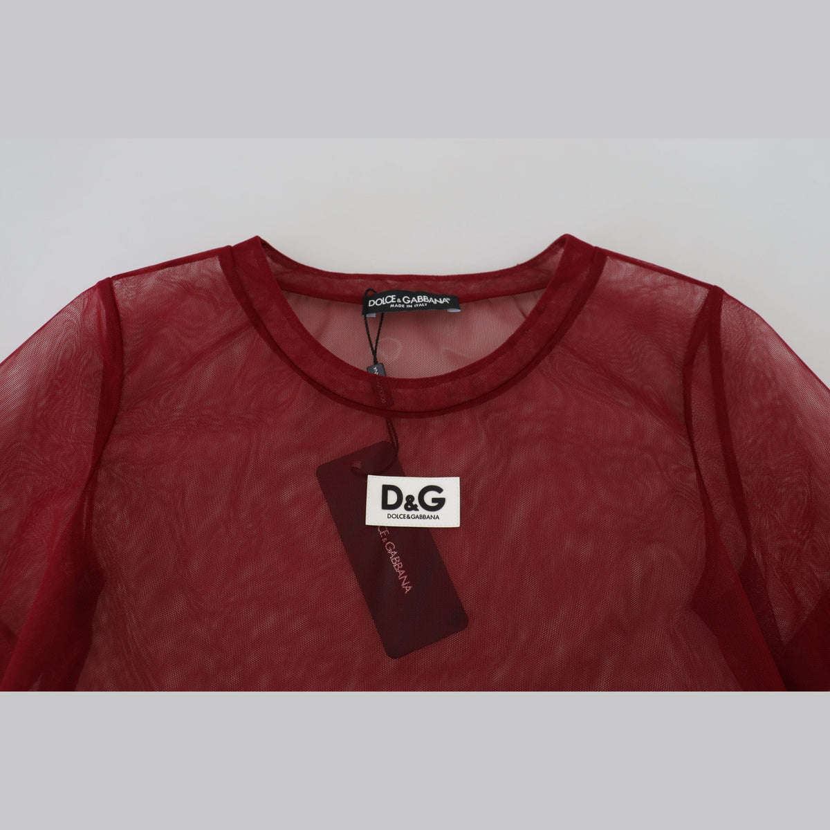 Dolce & Gabbana Maroon Nylon Two Layer Shift Mini Dress