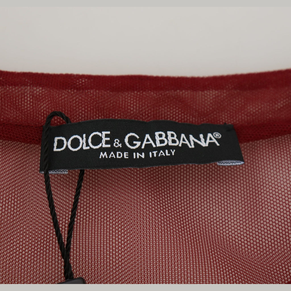 Dolce & Gabbana Maroon Nylon Two Layer Shift Mini Dress