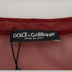 Dolce & Gabbana Maroon Nylon Two Layer Shift Mini Dress