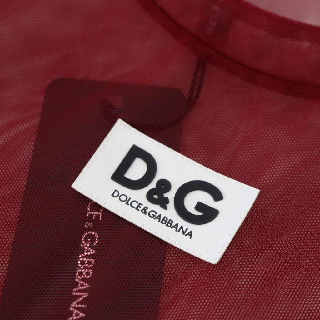 Dolce & Gabbana Maroon Nylon Two Layer Shift Mini Dress
