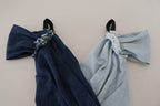 Dolce & Gabbana Two Tone Blue Patchwork Denim Mini Dress