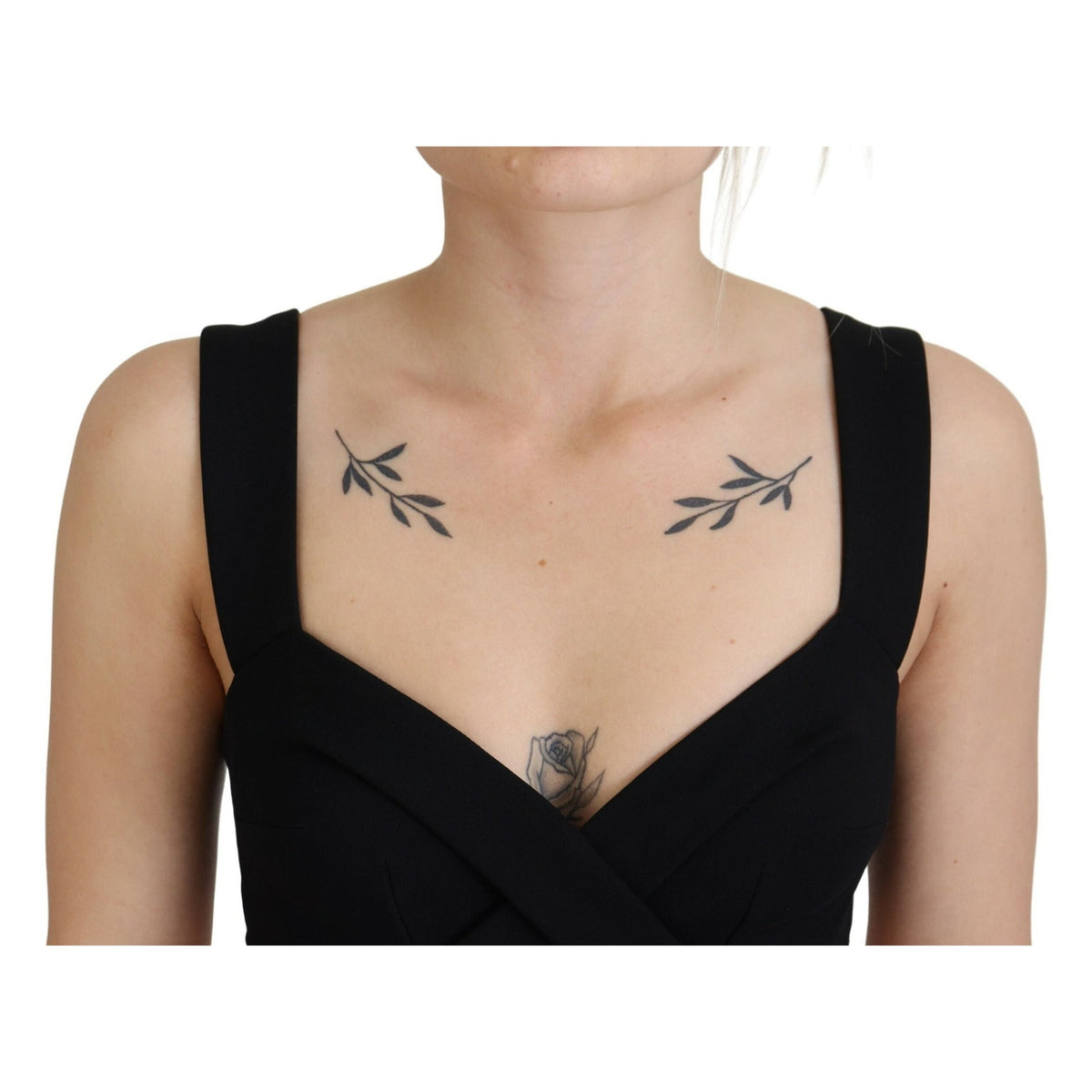 Dolce & Gabbana Black Viscose Bodycon Sheath Midi Dress