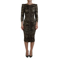 Dolce & Gabbana Multicolor Leopard Bodycon Sheath Midi Dress