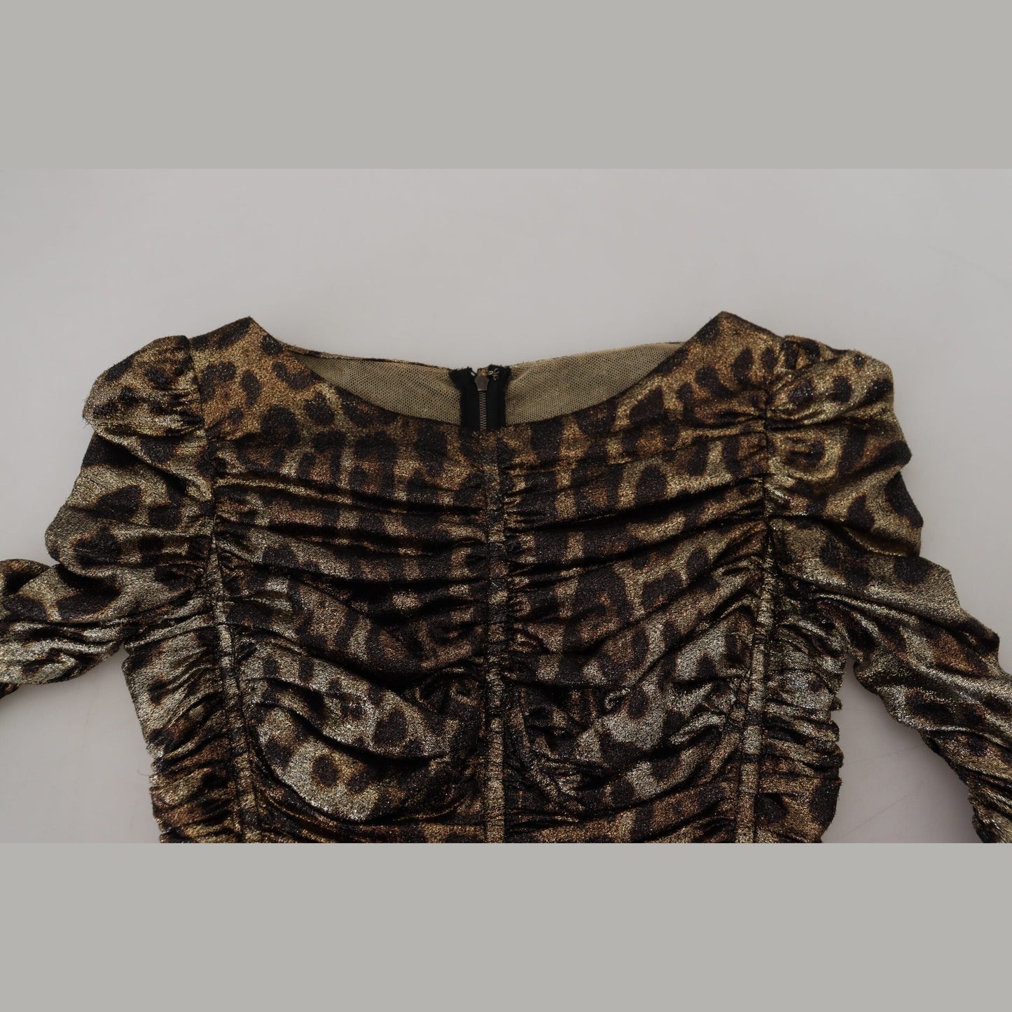 Dolce & Gabbana Multicolor Leopard Bodycon Sheath Midi Dress