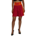 Dolce & Gabbana Pink Orange Lace Cotton High Waist Shorts