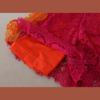 Dolce & Gabbana Pink Orange Lace Cotton High Waist Shorts