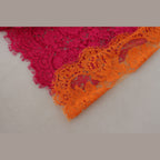 Dolce & Gabbana Pink Orange Lace Cotton High Waist Shorts