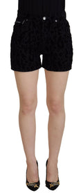 Dolce & Gabbana Black Denim Cotton Stretch Hot Pants Shorts - Eljoys Fashion 