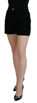 Dolce & Gabbana Black Denim Cotton Stretch Hot Pants Shorts - Eljoys Fashion 