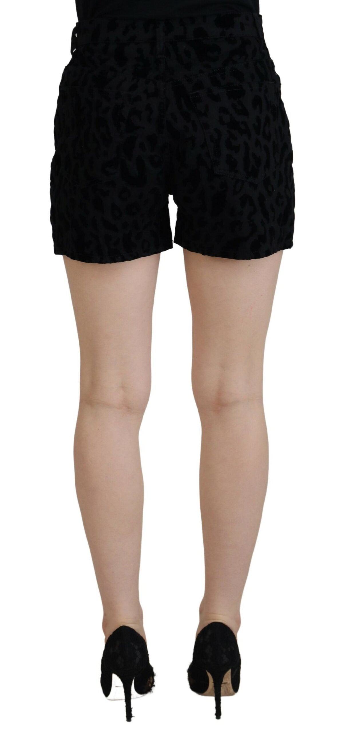 Dolce & Gabbana Black Denim Cotton Stretch Hot Pants Shorts Dolce & Gabbana