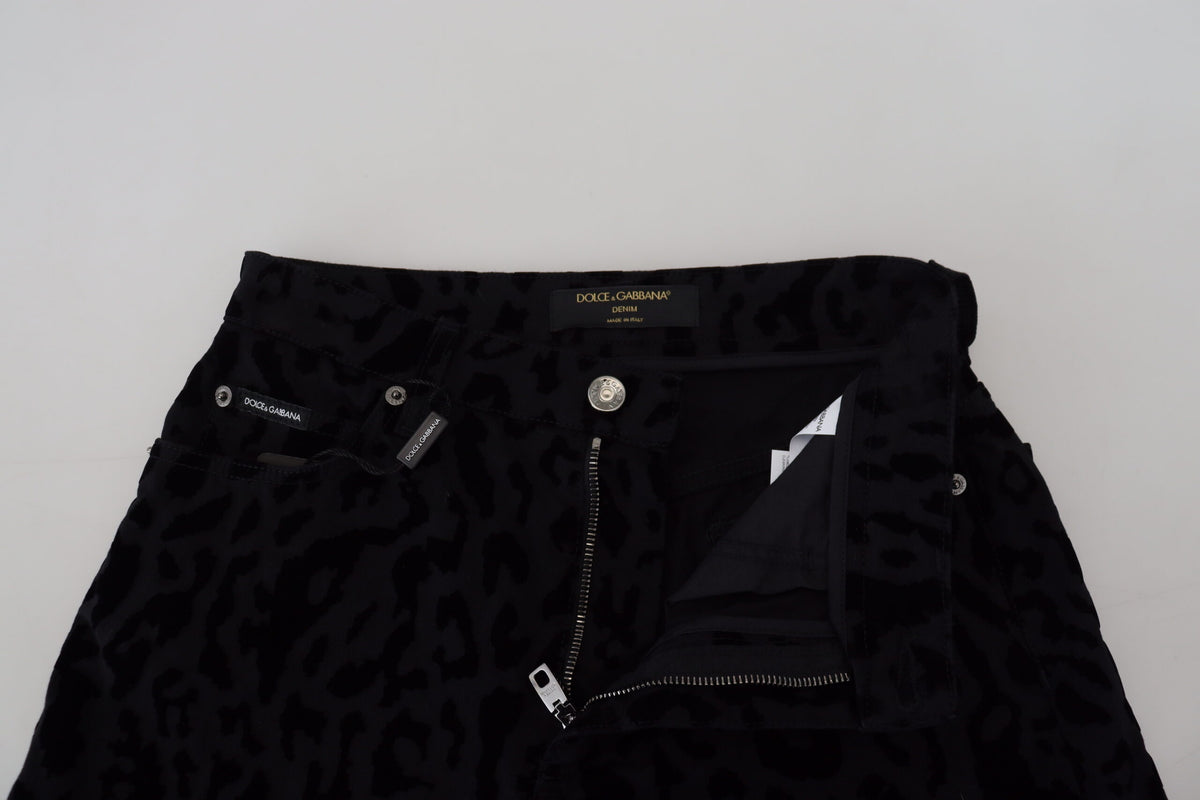 Dolce & Gabbana Black Denim Cotton Stretch Hot Pants Shorts - Eljoys Fashion 