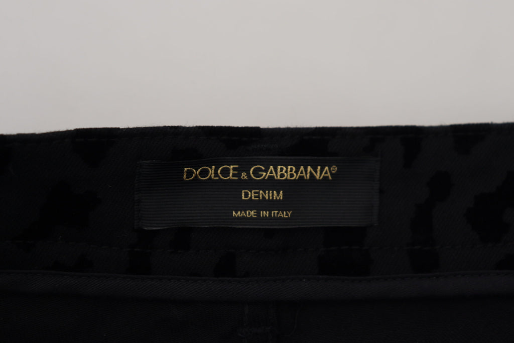 Dolce & Gabbana Black Denim Cotton Stretch Hot Pants Shorts - Eljoys Fashion 