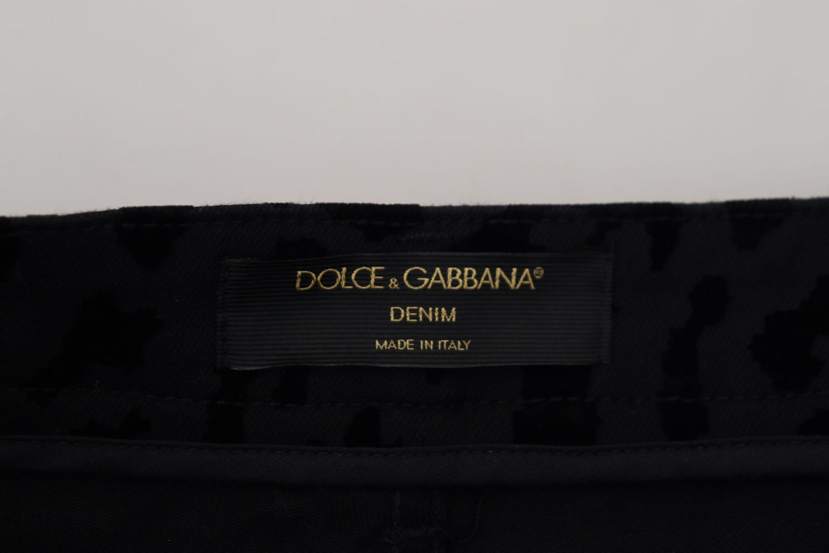 Dolce & Gabbana Black Denim Cotton Stretch Hot Pants Shorts - Eljoys Fashion 