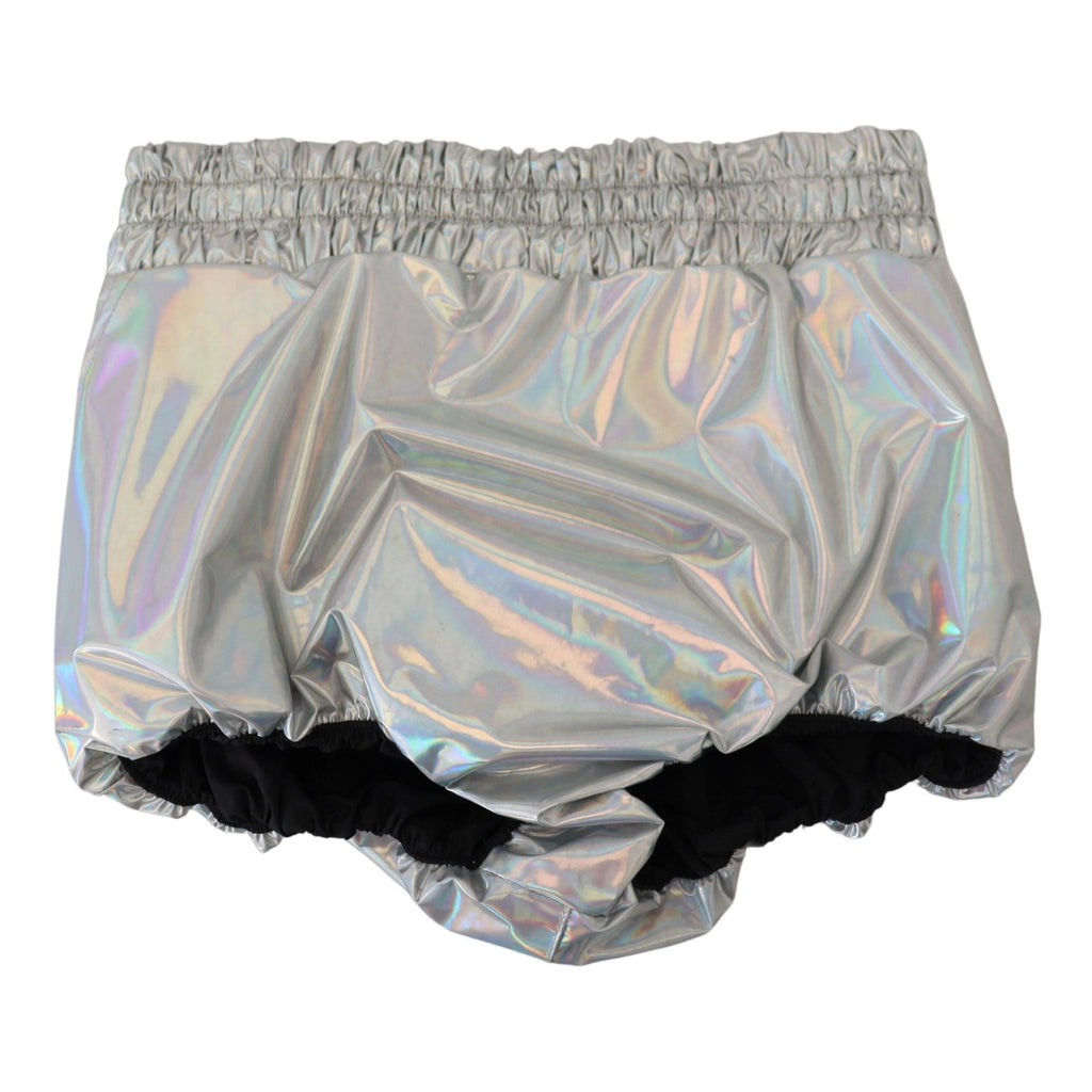 Dolce & Gabbana Silver Holographic High Waist Hot Pants Shorts
