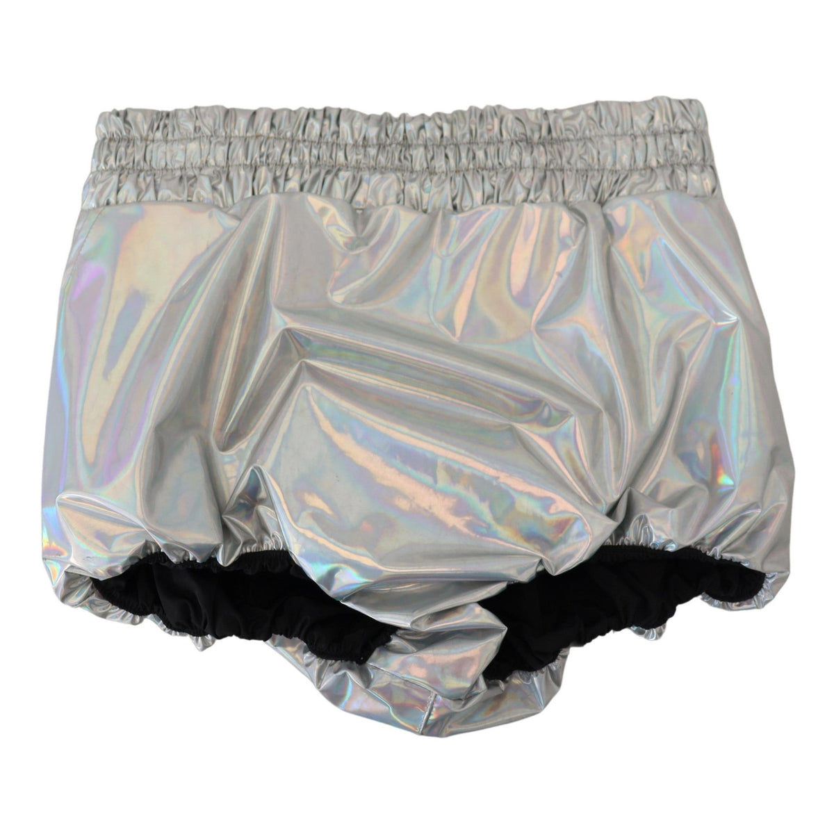 Dolce & Gabbana Silver Holographic High Waist Hot Pants Shorts