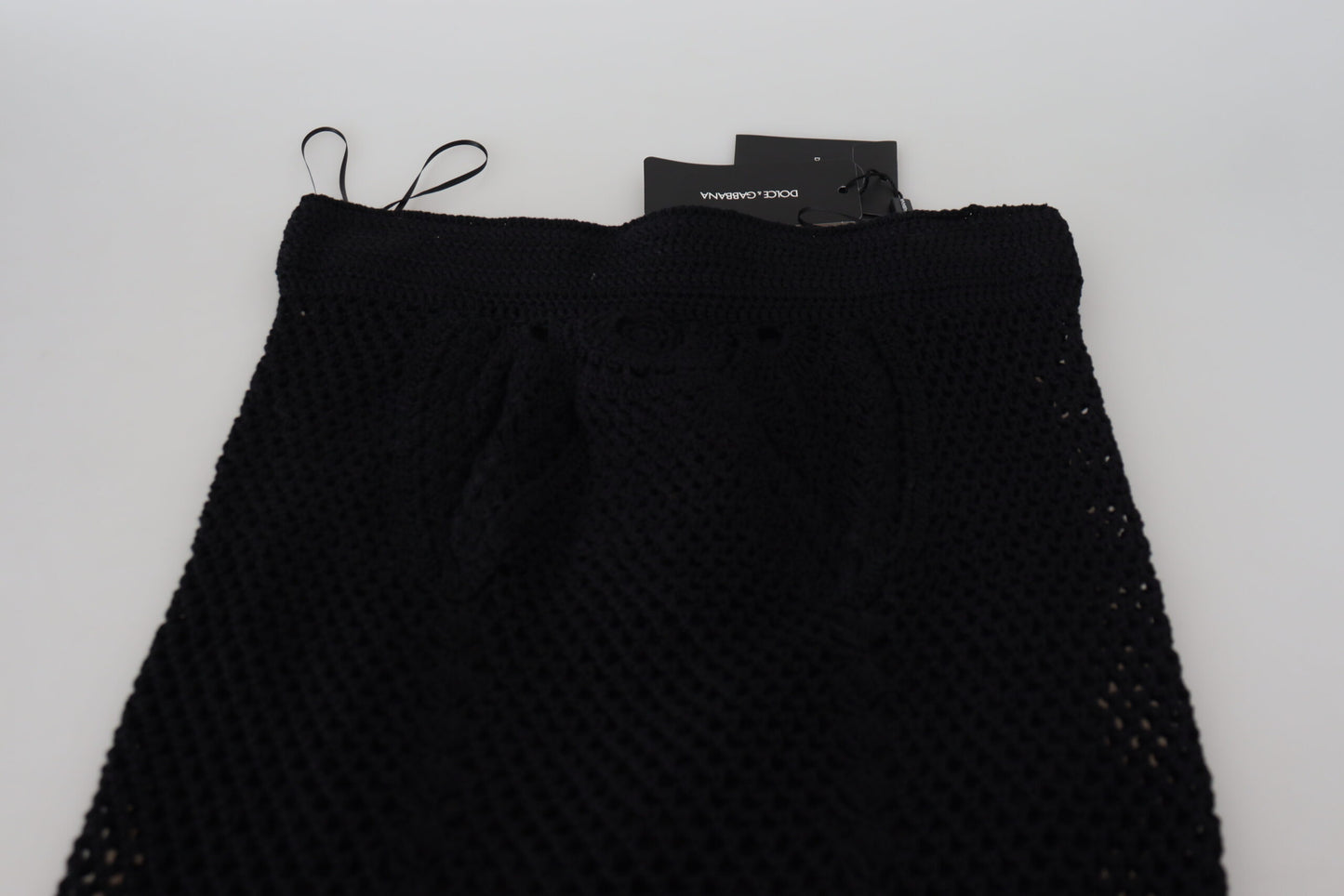 Dolce & Gabbana Black Knitted Cotton High Waist Mermaid Skirt Dolce & Gabbana