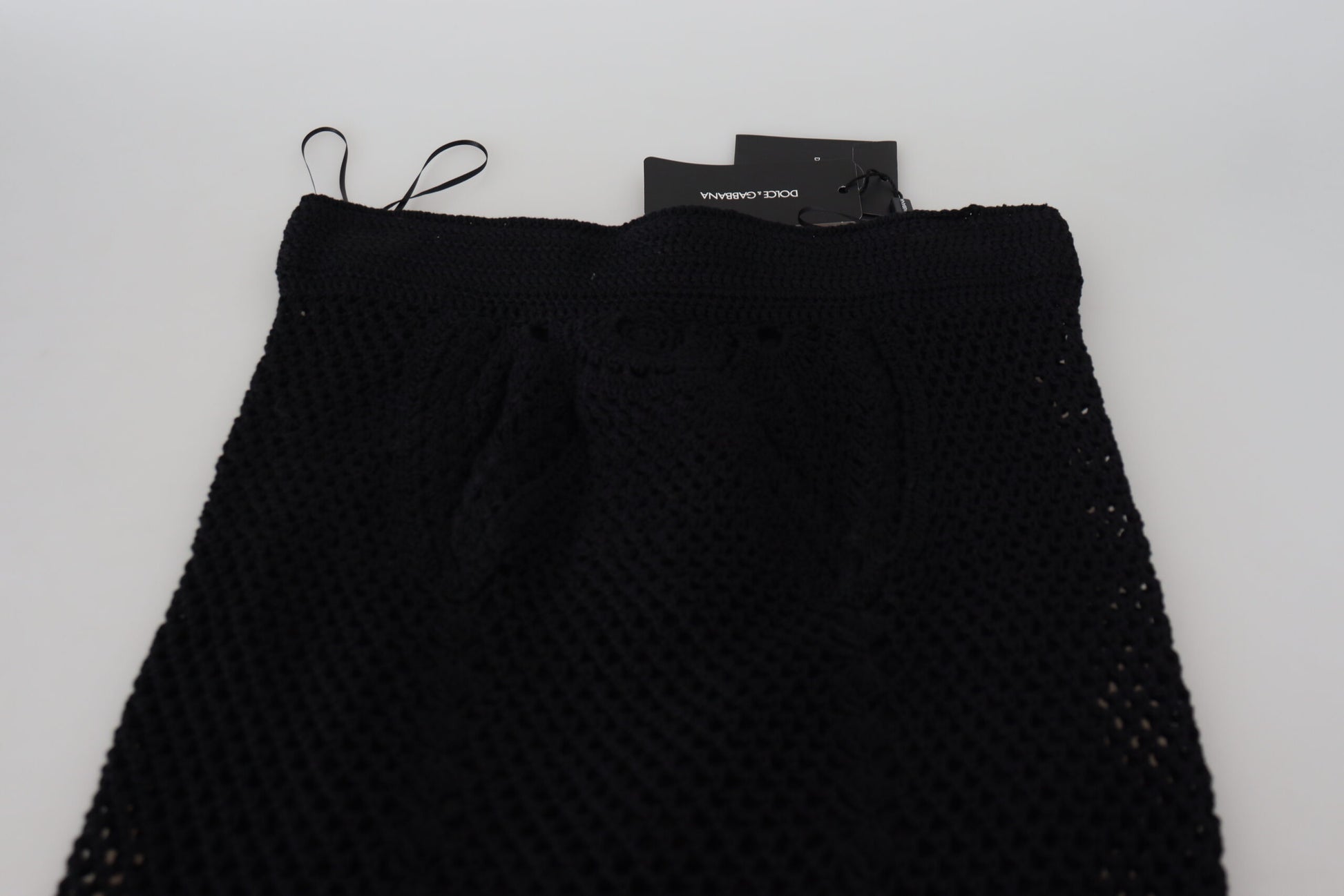Dolce & Gabbana Black Knitted Cotton High Waist Mermaid Skirt Dolce & Gabbana