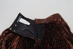Dolce & Gabbana Bronze Sequined High Waist A-line Maxi Skirt