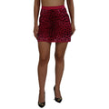 Dolce & Gabbana Pink Leopard High Waist A-line Mini Skirt