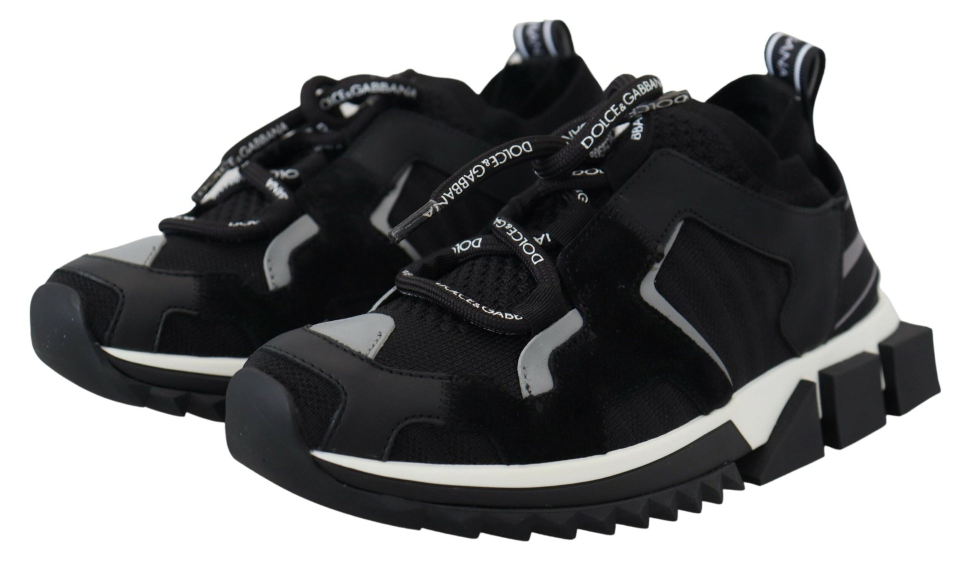 Dolce & Gabbana Black Mesh Sorrento Trekking Sneakers Shoes Dolce & Gabbana
