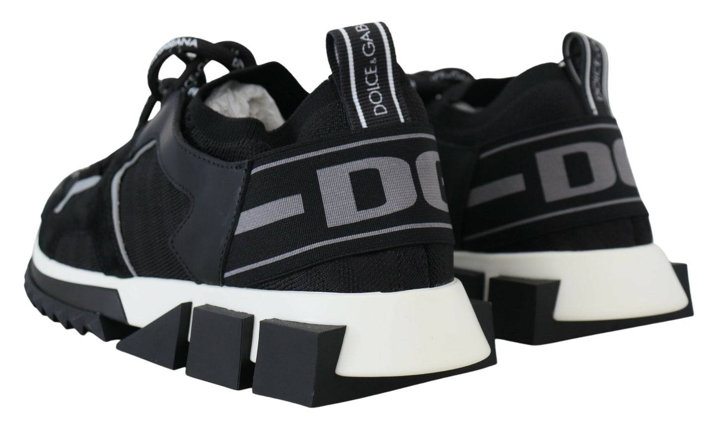 Dolce & Gabbana Black Mesh Sorrento Trekking Sneakers Shoes Dolce & Gabbana