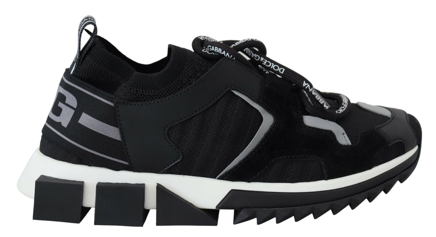 Dolce & Gabbana Black Mesh Sorrento Trekking Sneakers Shoes Dolce & Gabbana