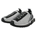 Dolce & Gabbana Silver Rhinestones Sorrento Sneakers Shoes