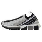 Dolce & Gabbana Silver Rhinestones Sorrento Sneakers Shoes