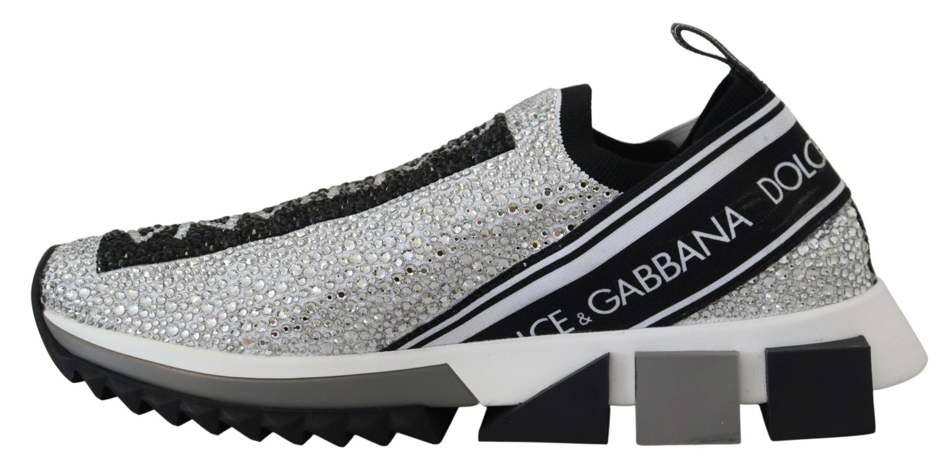 Dolce & Gabbana Silver Rhinestones Sorrento Sneakers Shoes Dolce & Gabbana