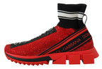 Dolce & Gabbana Red Bling Sorrento Sneakers Socks Shoes