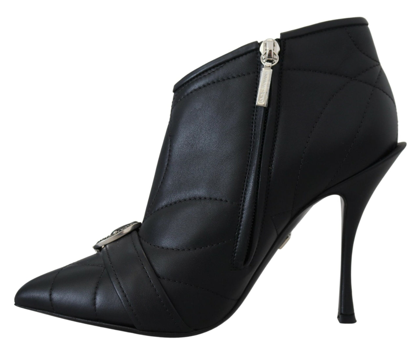 Dolce & Gabbana Black Devotion Quilted Buckled Ankle Boots Shoes Dolce & Gabbana
