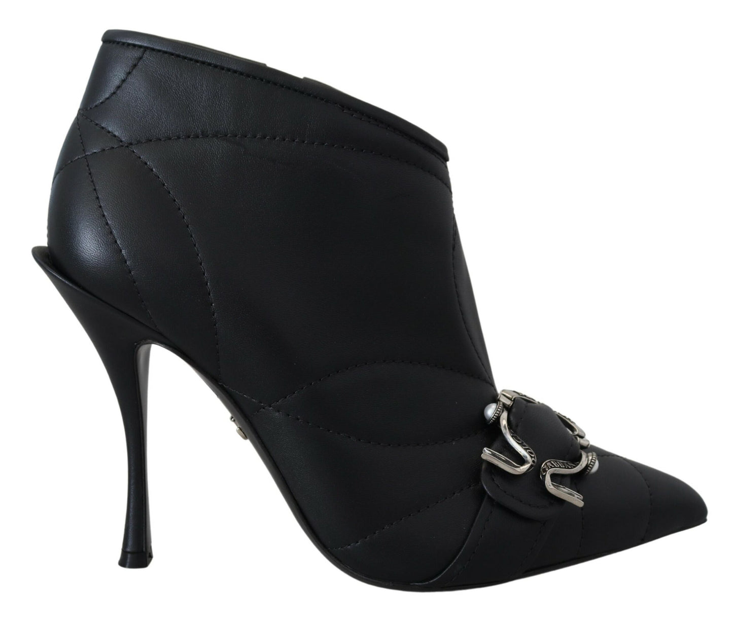 Dolce & Gabbana Black Devotion Quilted Buckled Ankle Boots Shoes Dolce & Gabbana