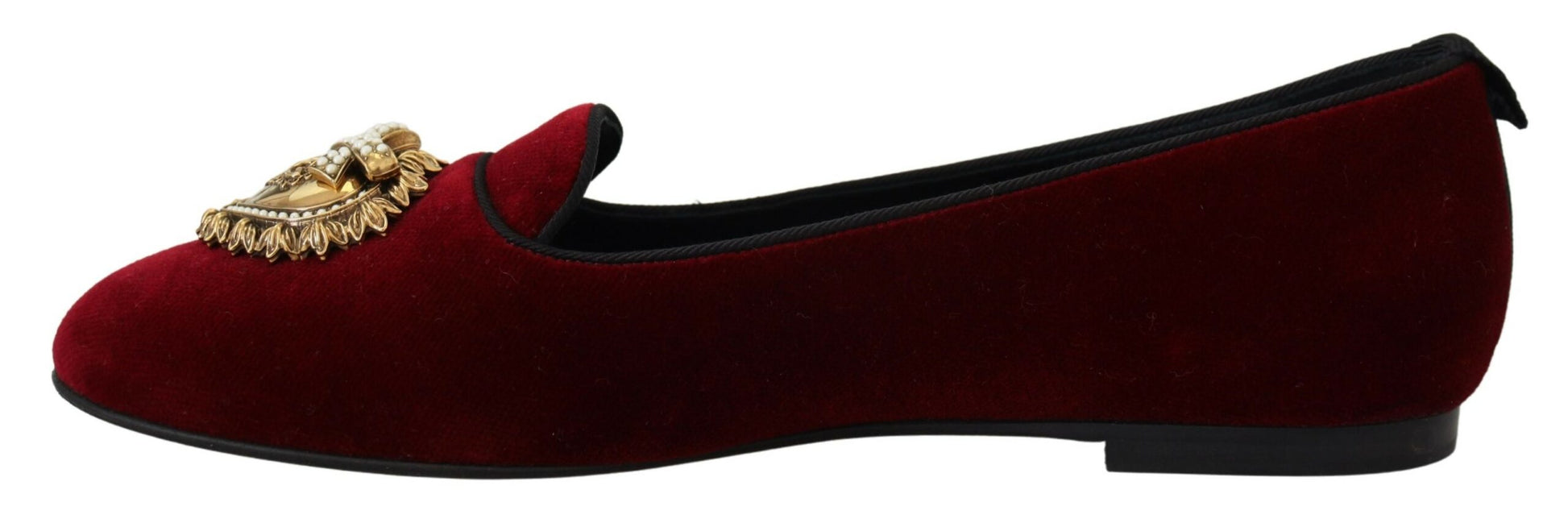 Dolce & Gabbana Bordeaux Velvet Slip-On Loafers Flats Shoes Dolce & Gabbana