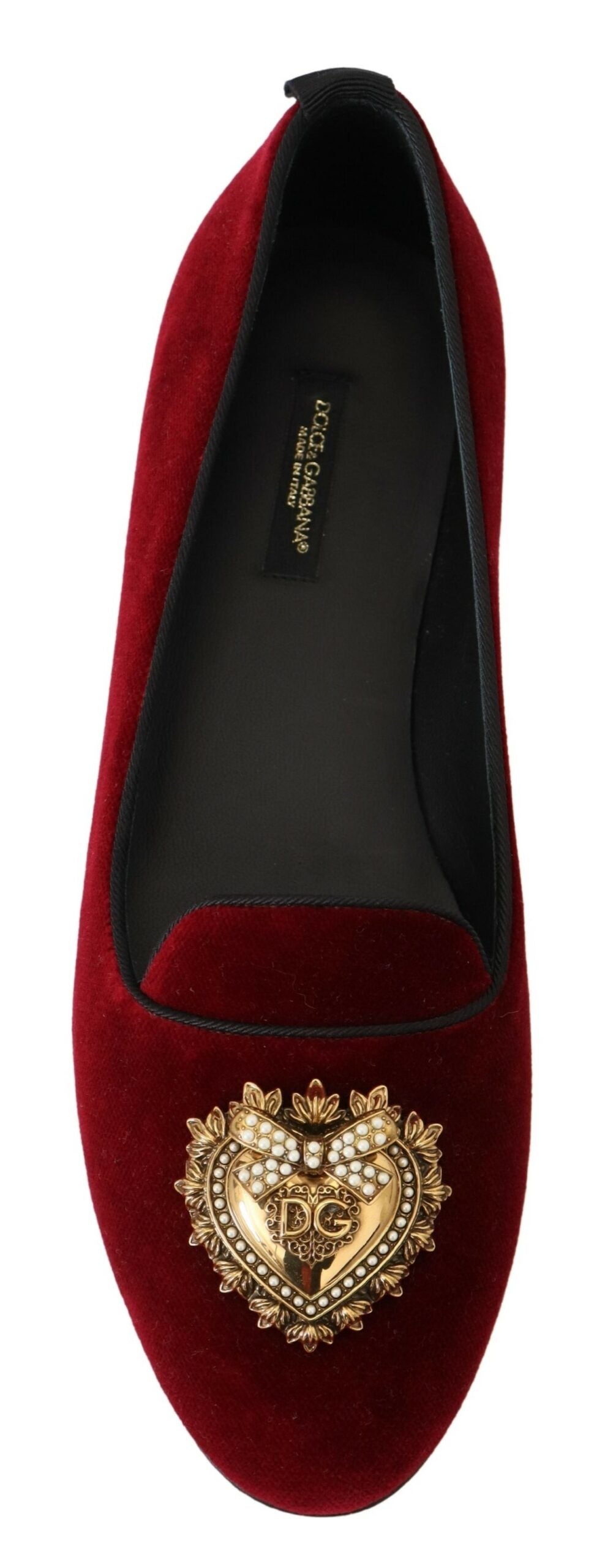 Dolce & Gabbana Bordeaux Velvet Slip-On Loafers Flats Shoes Dolce & Gabbana