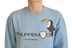 Philippe Model Light Blue Logo Printed Long Sleeves Sweater