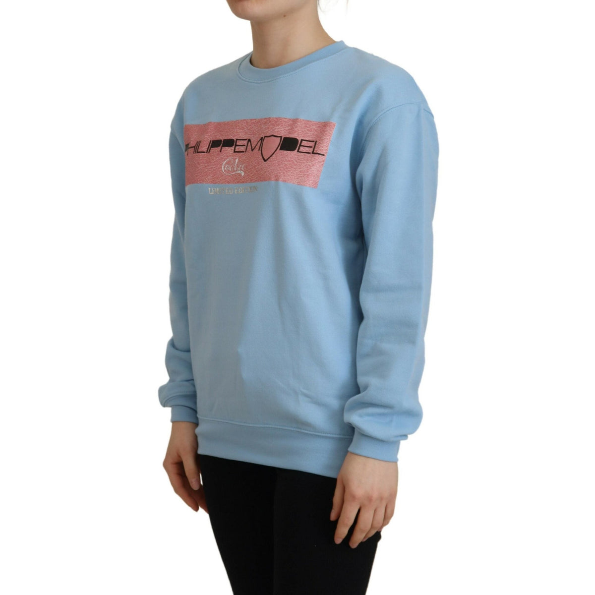 Philippe Model Light Blue Logo Printed Long Sleeves Sweater