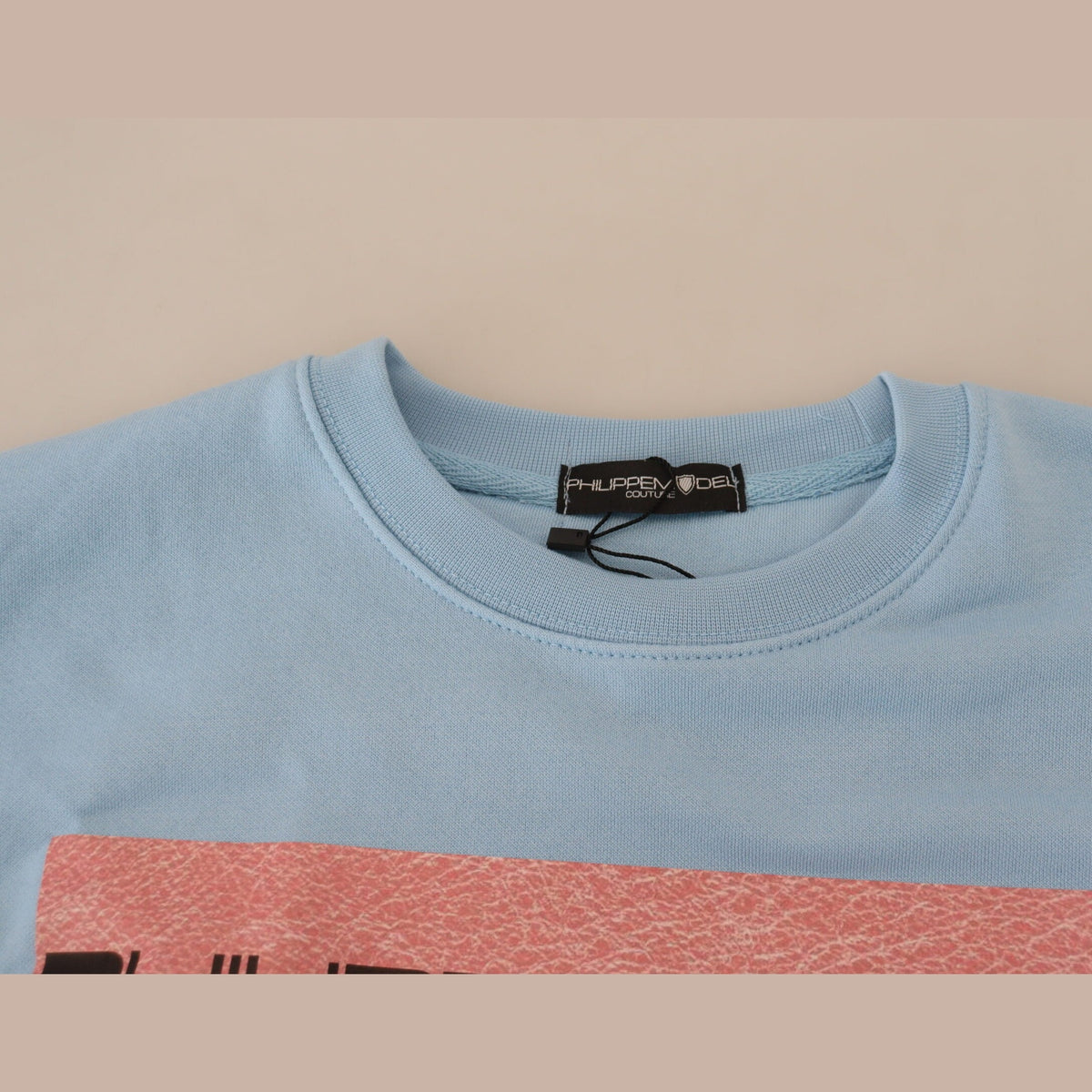 Philippe Model Light Blue Logo Printed Long Sleeves Sweater