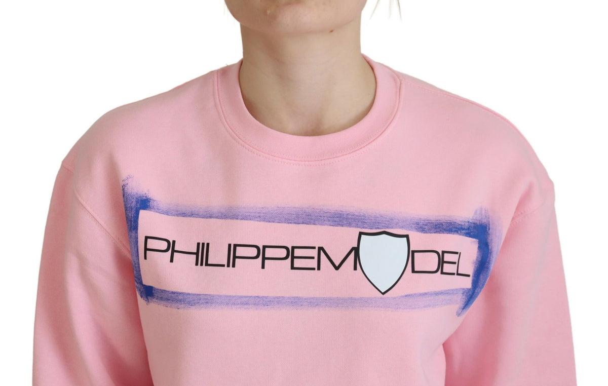 Philippe Model Pink Printed Long Sleeves Pullover Sweater