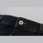 Fiorucci Dark Blue Washed Mid Waist Pencil Cut Denim Skirt