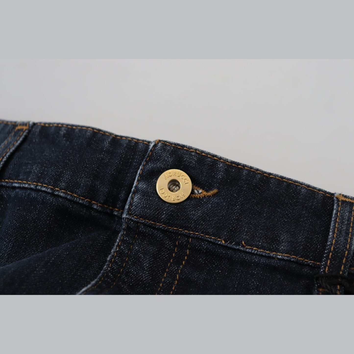 Fiorucci Dark Blue Washed Mid Waist Pencil Cut Denim Skirt
